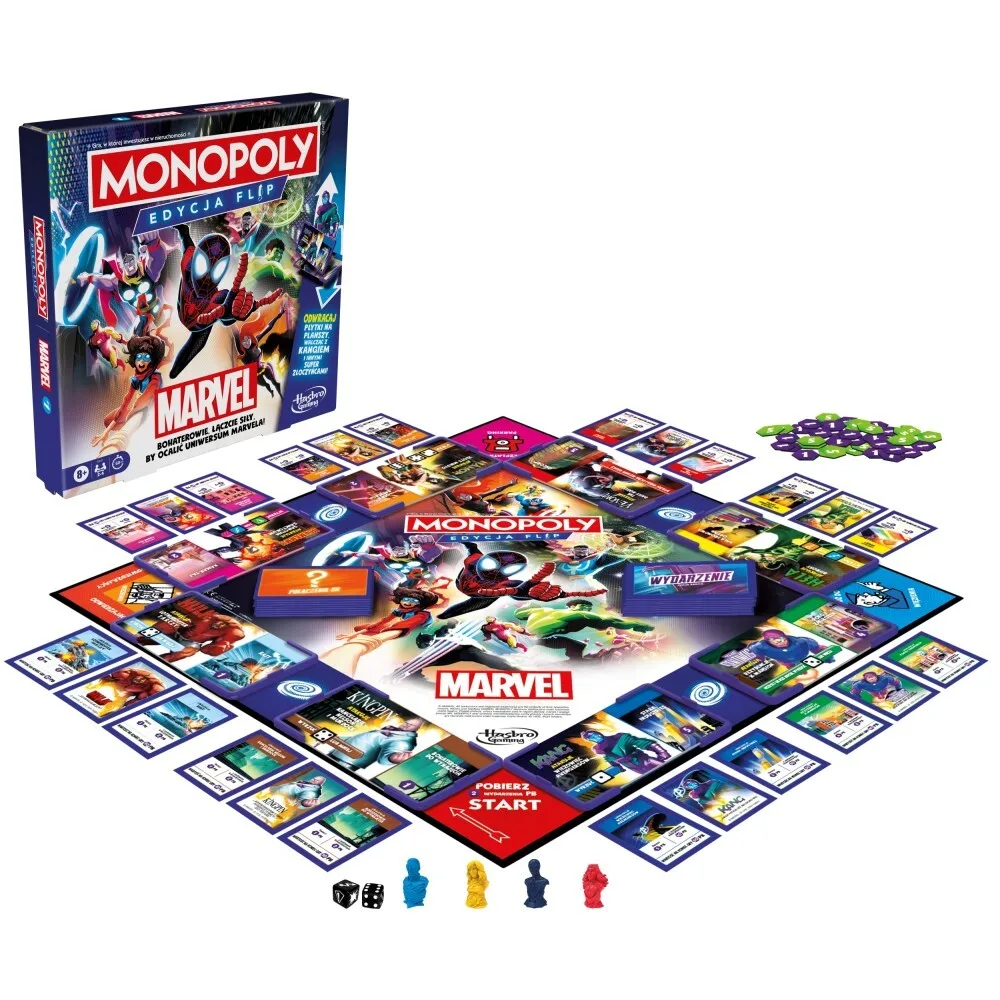 Hasbro - Монополия MARVEL Flip Edition польская версия F9931 / артикул F9931 / GTIN 5010996226242