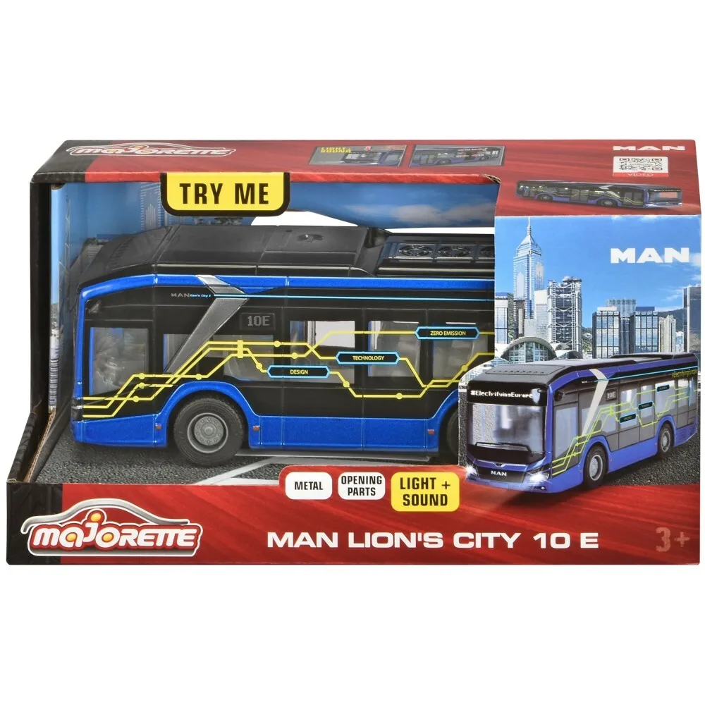 Majorette - MAN Lion's City 10 E Светозвуковой автобус 22,5 см 3743008 / артикул 3743008 / GTIN 3467452075456
