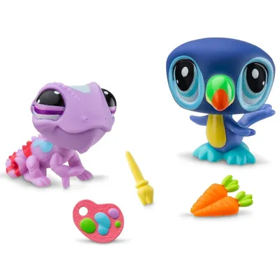 Littlest Pet Shop - Набор для художников с двумя животными 2-PAK + аксессуары LPS00525