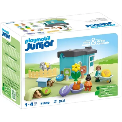 Playmobil Junior 71690 Отель для животных с кормушкой 21 деталь