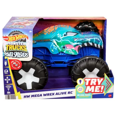 Hot Wheels - Монстр-трак на дистанционном управлении Mega-Wrex Alive 1:15 Light & Sound JBD90