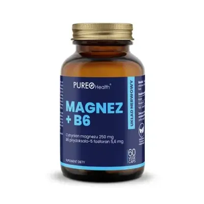 Pureo Health - Магний + B6, 60 капсул