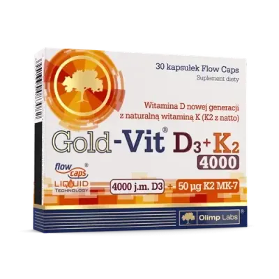 OLIMP Gold Vit D3 + K2 4000 диетическая добавка, 30 капсул