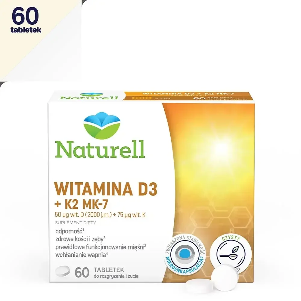 Naturell Витамин D3 + K2 MK-7 - 60 сосательных таблеток