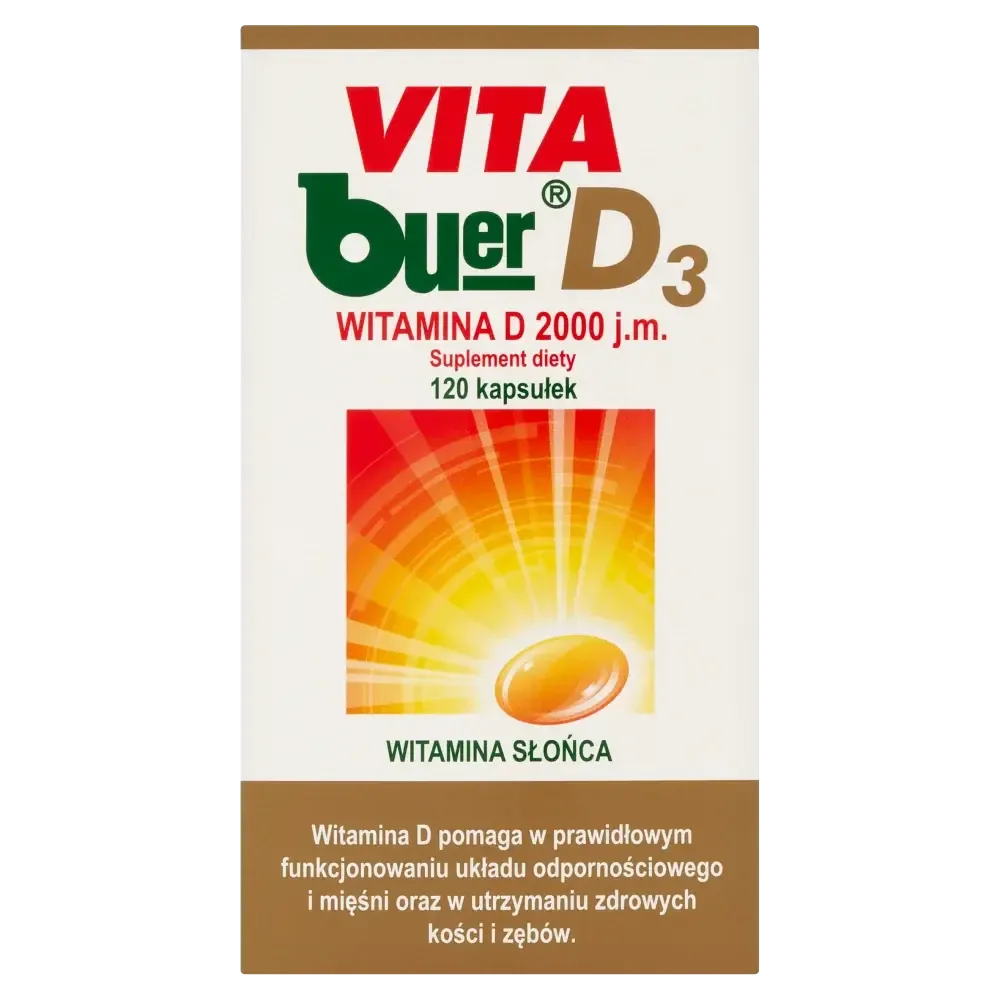 Вита Буер D3 - пищевая добавка с витамином D 2000 МЕ, 120 капсул