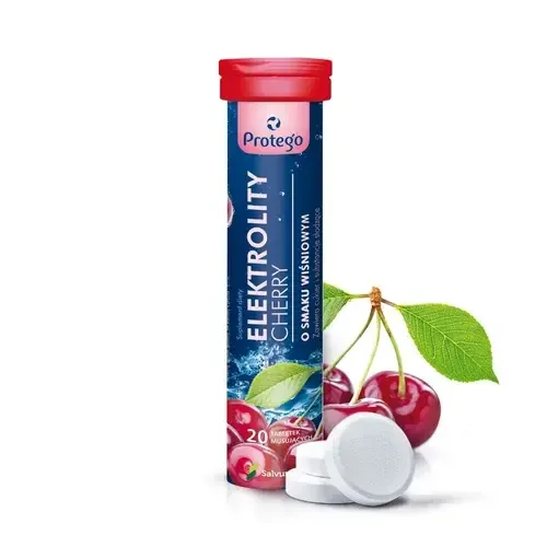 Protego Elektrolity Cherry - туба с 20 шипучими таблетками со вкусом вишни