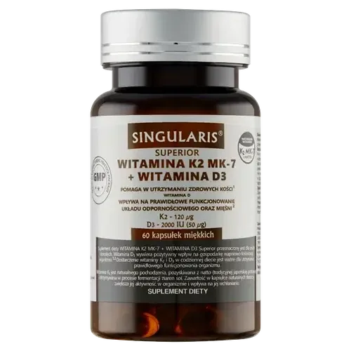 Singularis Superior Vitamin K2 MK-7 + D3 2000 - 60 капсул