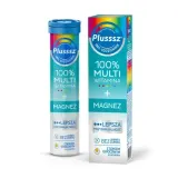 Plusssz 100% Мультивитамины + Магний - 20 шипучих таблеток со вкусом манго и апельсина — фото 1
