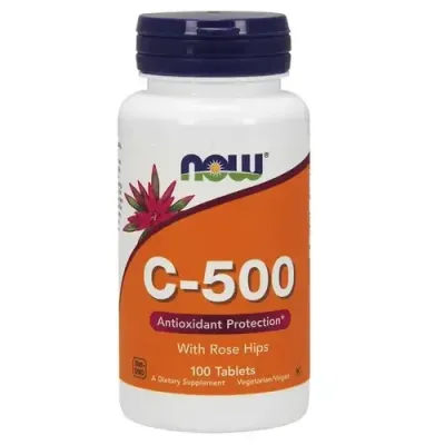 Now Foods Витамин C-500 с диким шиповником - 100 таблеток
