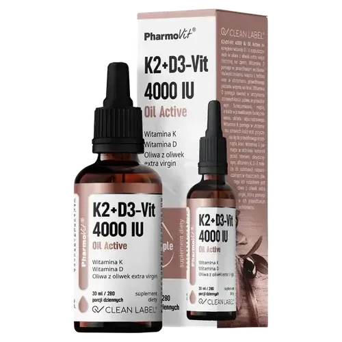 Pharmovit Clean Label K2+D3-Vit 4000 IU Oil Active диетическая добавка, 30 мл