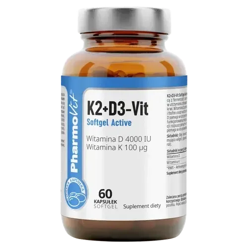 Pharmovit K2+D3-Vit Softgel Активная диетическая добавка, 60 капсул