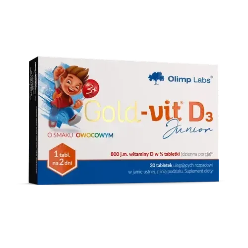OLIMP Gold-Vit D3 Junior диетическая добавка, фруктовый вкус, 30 таблеток