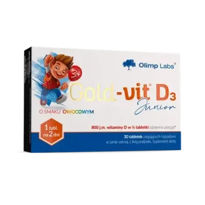 OLIMP Gold-Vit D3 Junior диетическая добавка, фруктовый вкус, 30 таблеток