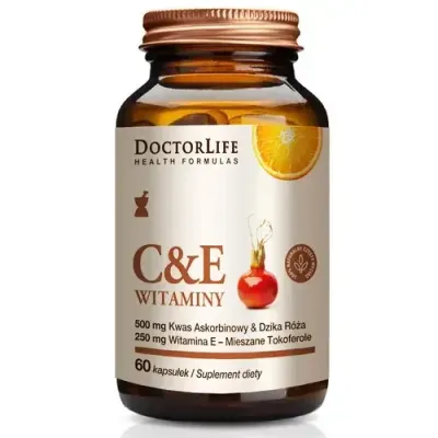 Doctor Life Vitamin C & E - аскорбиновая кислота и шиповник, 60 капсул