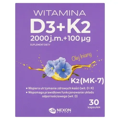 Витамин D3+K2 2000 МЕ + 100 мкг - 30 капсул
