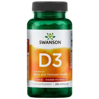 Swanson - Витамин D3 2000 МЕ, 250 капсул