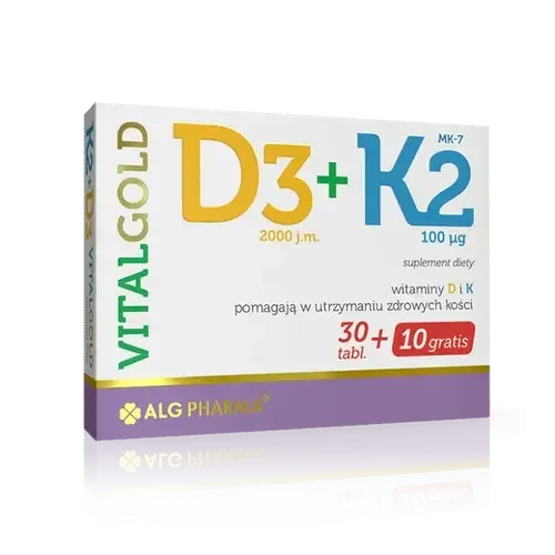Alg Pharma D3 + K2 VitalGold - 40 таблеток в пленочной оболочке