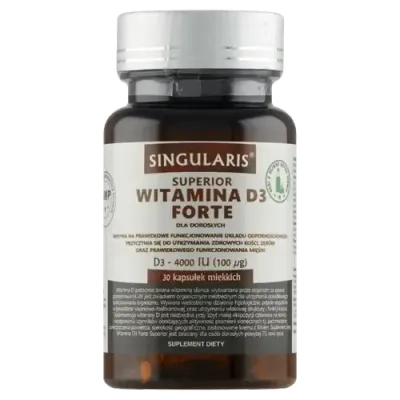 Диетическая добавка Singularis Superior Vitamin D3 Forte 4000 МЕ, 30 капсул