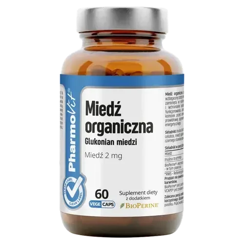 Диетическая добавка Pharmovit Organic Copper 2 мг, 60 капсул