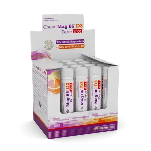 БАД Olimp Chela-Mag B6+D3 Forte, дробь, со вкусом вишни, 25 мл