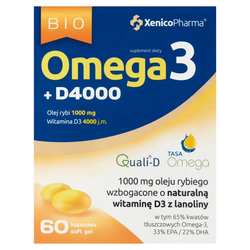 Диетическая добавка Bio Omega3 + D4000, 60 капсул