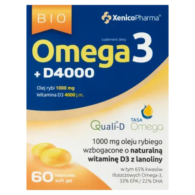 Диетическая добавка Bio Omega3 + D4000, 60 капсул