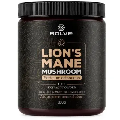 Solve Labs Lion's Mane Mushroom - натуральный экстракт эхинацеи в соотношении 10:1, 100 г.