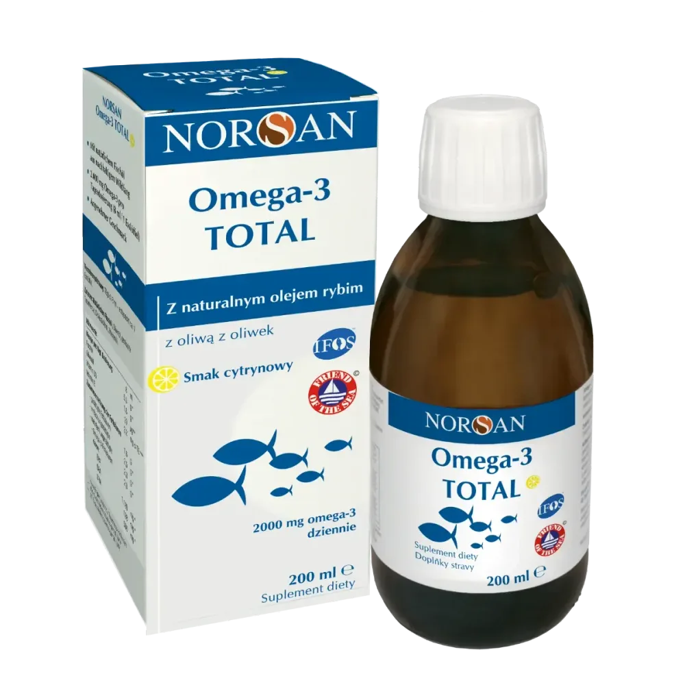 Norsan Omega-3 Total - жидкий рыбий жир с витамином D, со вкусом лимона, 200 мл