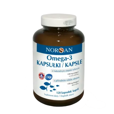 Norsan Omega-3 - капсулы с натуральным рыбьим жиром и экстрактом розмарина, 120 капсул
