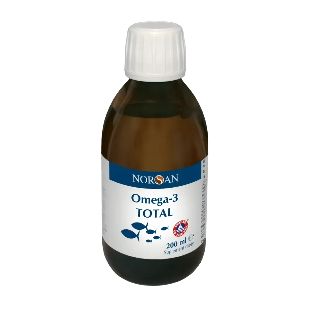 Norsan Omega-3 Total - натуральный ароматизированный жидкий рыбий жир с витамином D, 200 мл