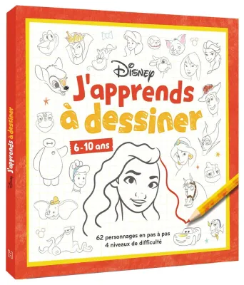 Hachette  раскраска по номерам  DISNEY - J'apprends à dessiner - 62 personnages en pas à pas (6+)