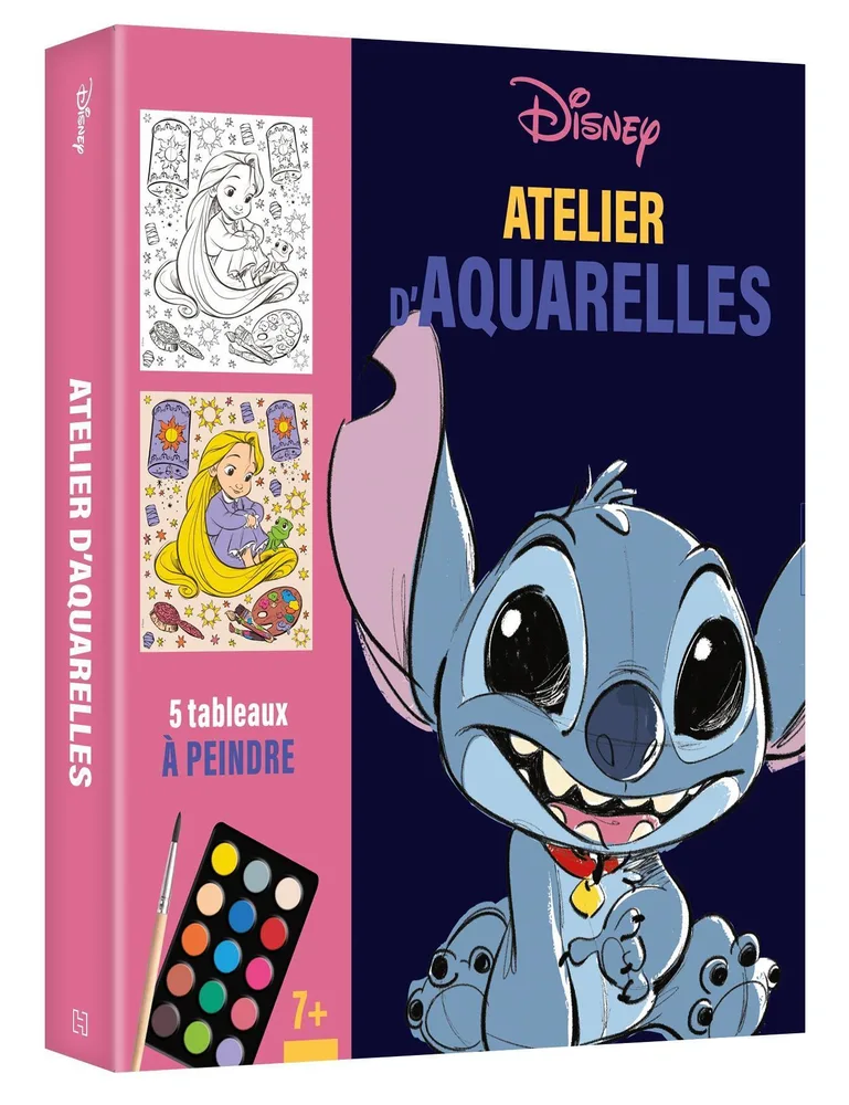 Hachette раскраска по номерам DISNEY - Atelier d'aquarelle - Coffret 5 tableaux à peindre