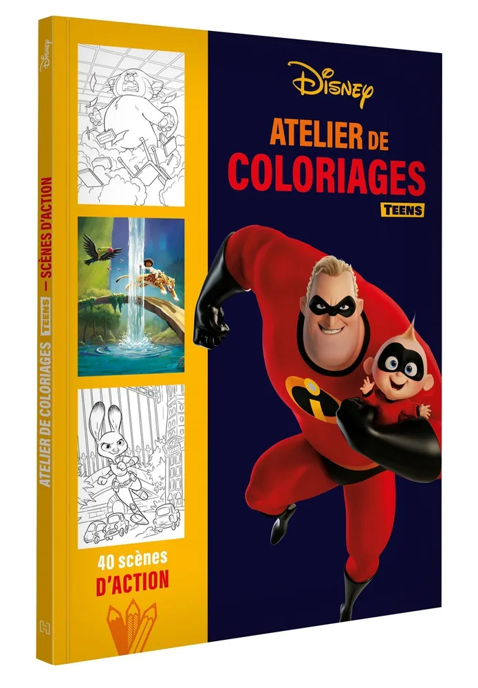 Hachette раскраска по номерам DISNEY TEENS - Atelier de coloriages - Scènes d'action