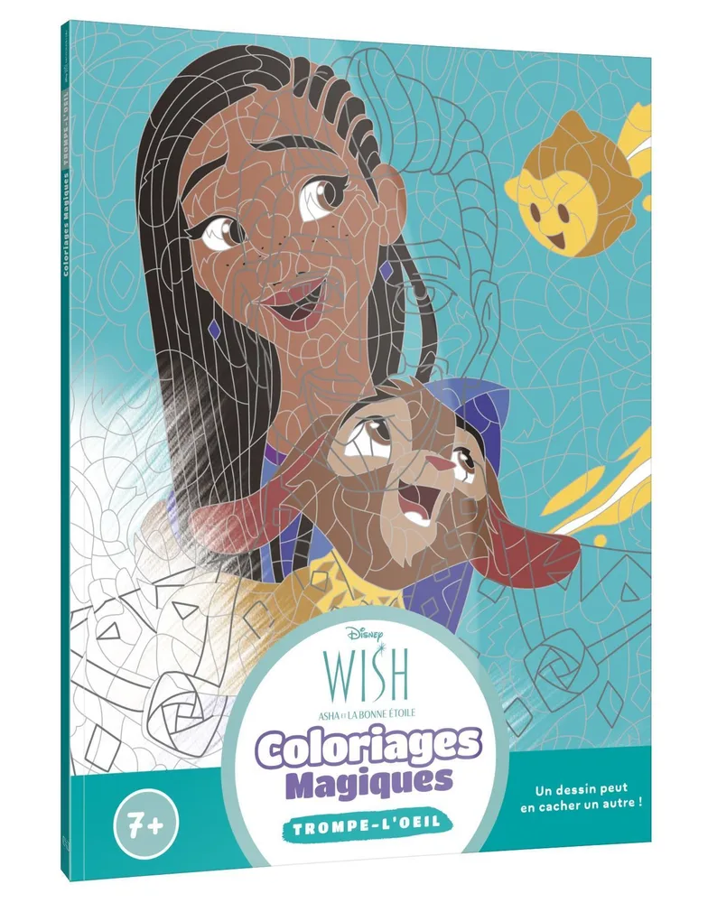 Hachette раскраска по номерам WISH, ASHA ET LA BONNE ÉTOILE - Coloriages Magiques - Trompe l'oeil (7+) - Disney