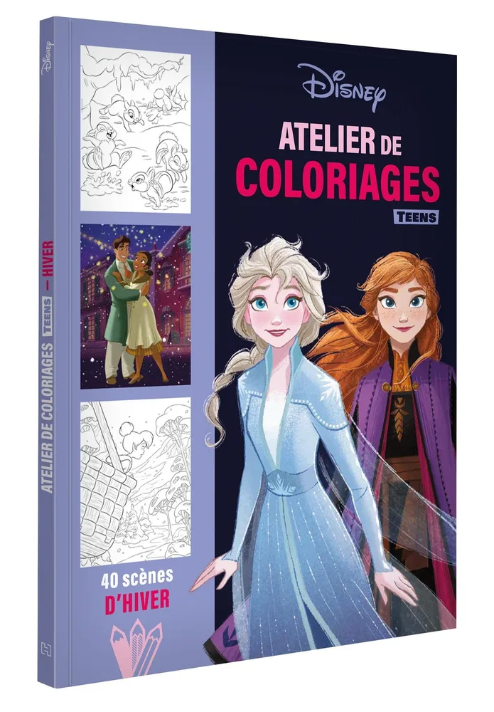 Hachette раскраска по номерам DISNEY TEENS - Atelier de coloriages - Scènes d'hiver