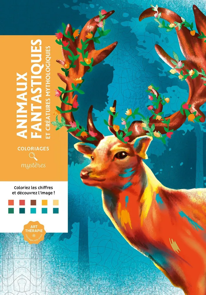 Hachette раскраска по номерам Coloriages mystères - Animaux fantastiques et créatures mythologiques