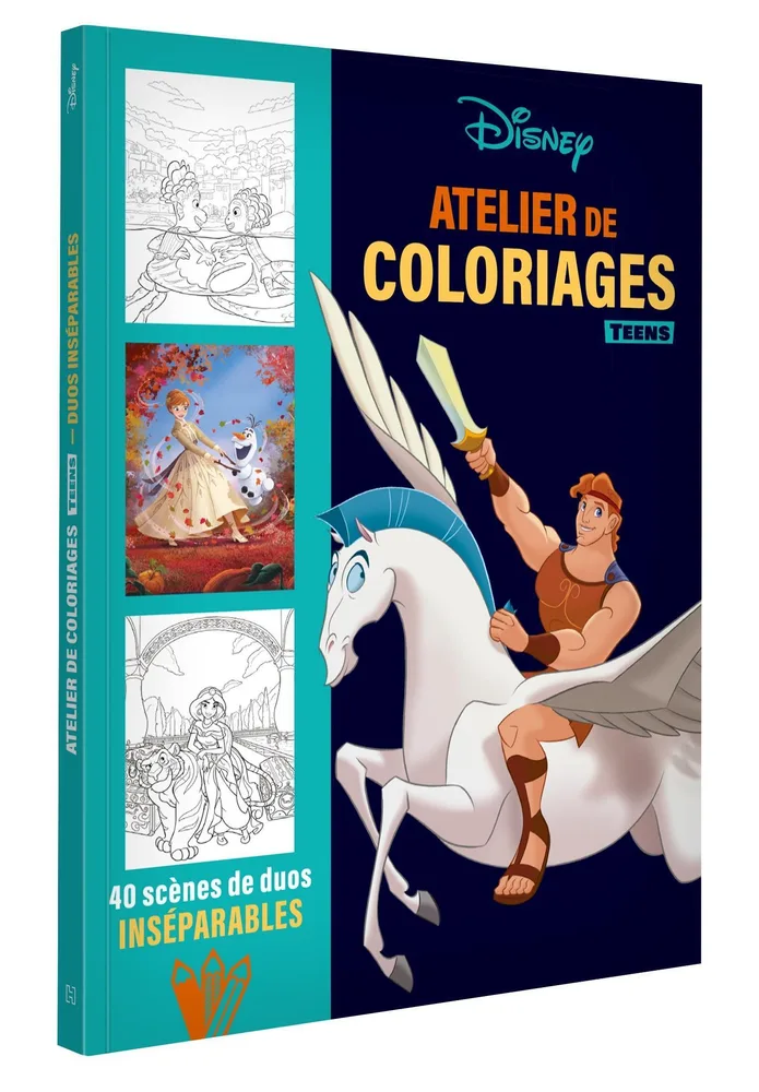 Hachette раскраска по номерам DISNEY TEENS - Atelier de coloriages - Les duos inséparables