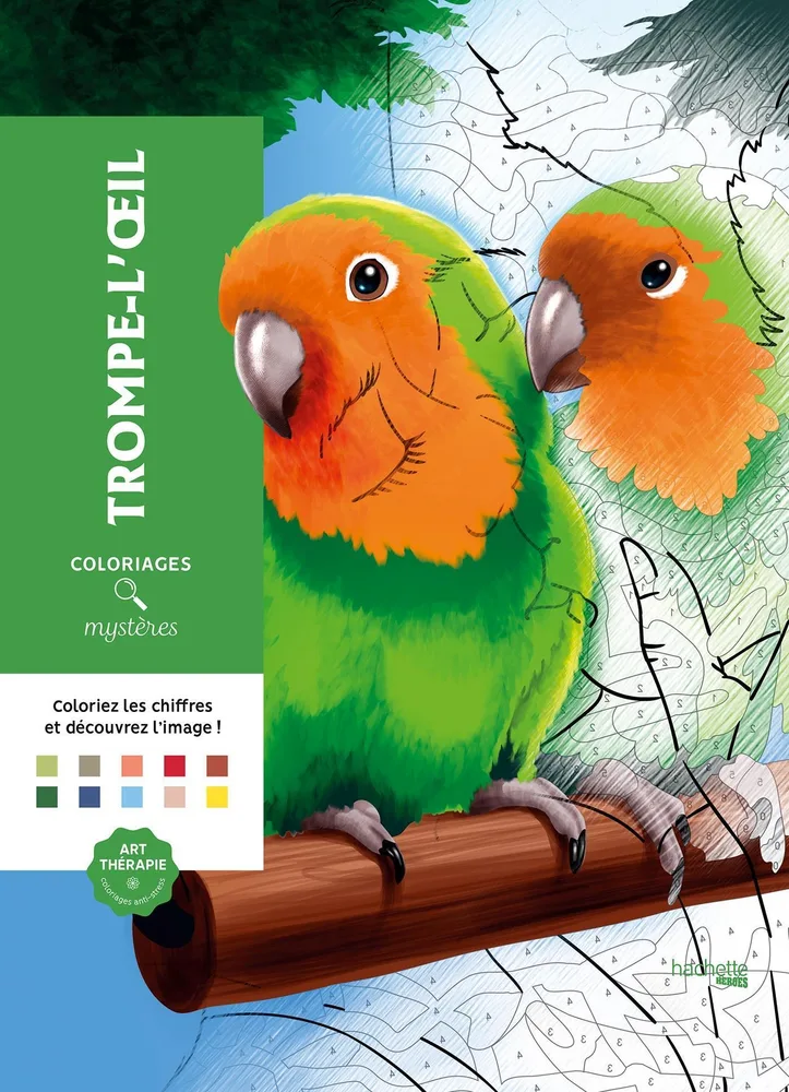 Hachette раскраска по номерам Coloriages mystères - Trompe l'oeil