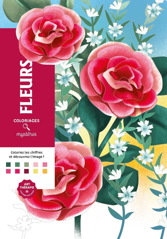 Hachette раскраска по номерам Coloriages mystères - Fleurs