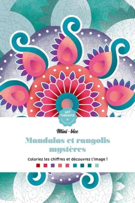 Hachette  раскраска по номерам  Mandalas et rangolis Mystères