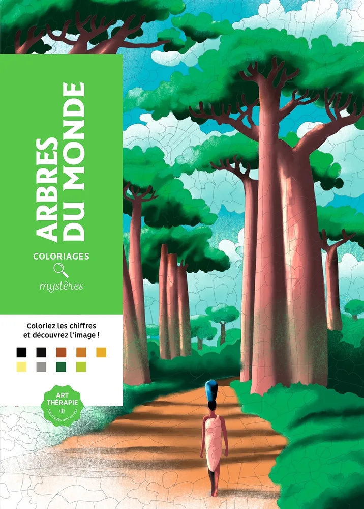 Hachette раскраска по номерам Coloriages mystères - Arbres du monde