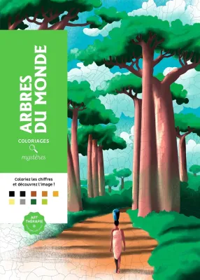Hachette  раскраска по номерам  Coloriages mystères - Arbres du monde
