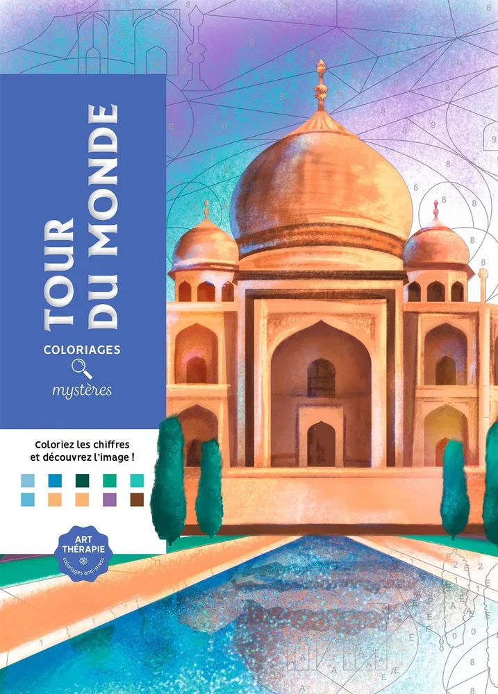 Hachette раскраска по номерам Coloriages mystères - Tour du monde