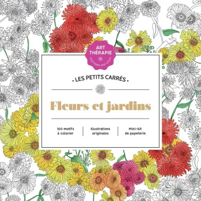 Hachette/ раскраска по номерам/ Les petits carrés d'Art-thérapie Fleurs et jardins