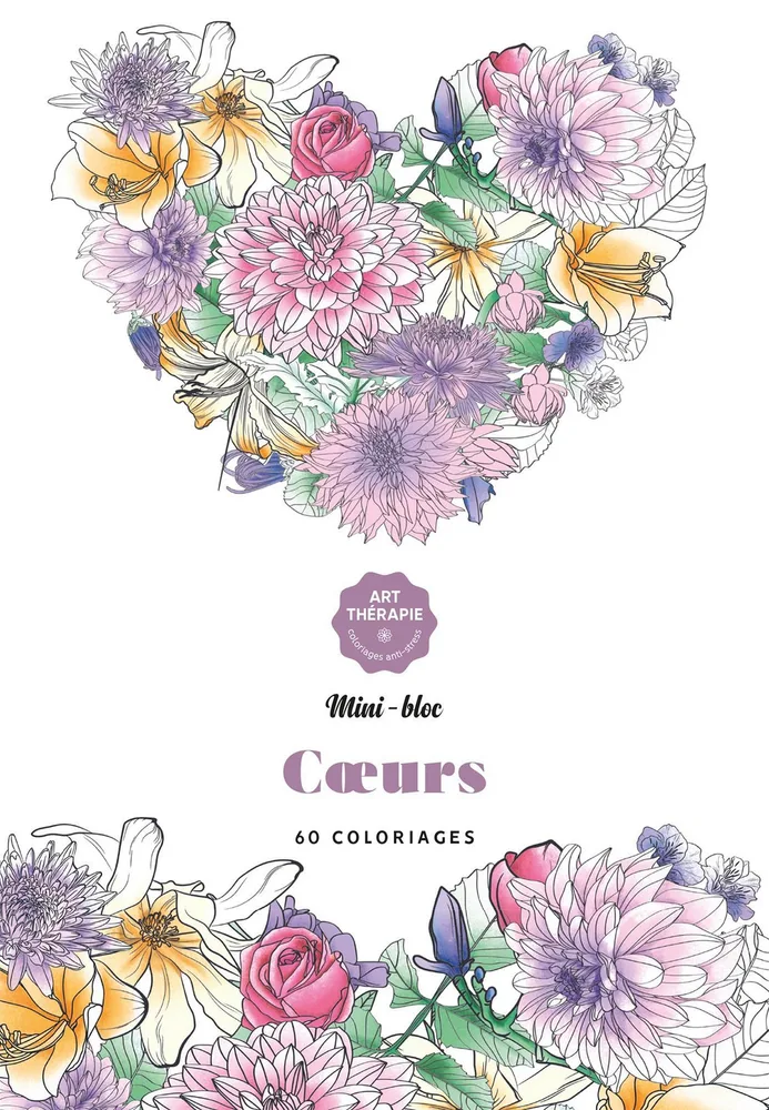Hachette/ раскраска по номерам/ Les minis-blocs d'Art-thérapie Coeurs