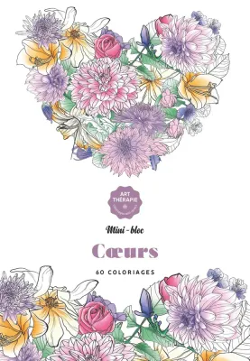 Hachette/ раскраска по номерам/ Les minis-blocs d'Art-thérapie Coeurs