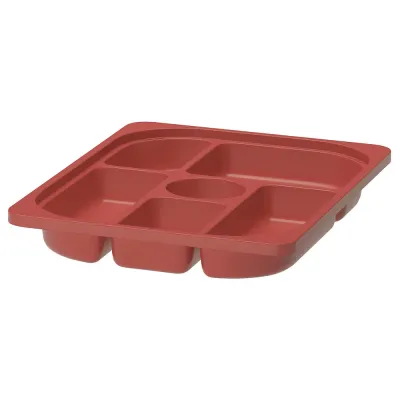 IKEA TROFAST (ИКЕА ТРУФАСТ) — Поднос с отделениями, красный, 42x30x5 см