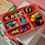 IKEA TROFAST (ИКЕА ТРУФАСТ) — Поднос с отделениями, красный, 42x30x5 см — фото 3