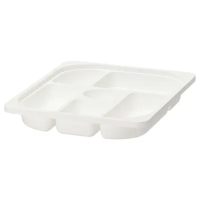 IKEA TROFAST (ИКЕА ТРУФАСТ) — Поднос с отделениями, белый, 42x30x5 см