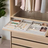 IKEA KOMPLEMENT (ИКЕА КОМПЛИМЕНТ) — Выдвижной поднос, дуб, окрашенный в белый цвет, 100x58 см — фото 3